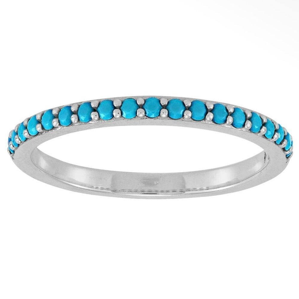 Silpada Sterling Silver Teal Nano Crystal Ring • Polka Dot Dainty Design